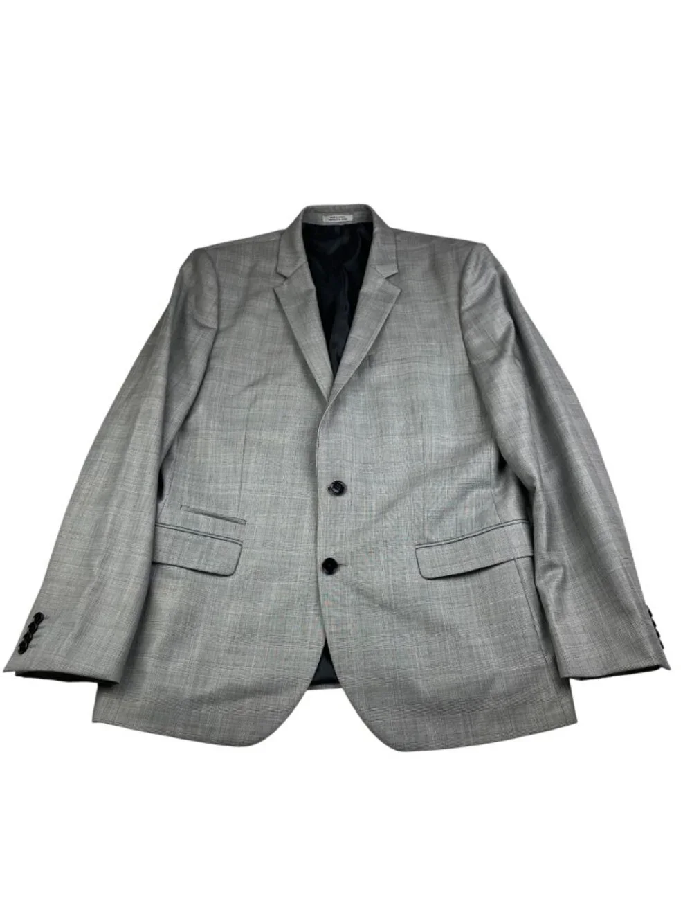 Express Men’s Photographer Fitted 2-Button Wool Blend Blazer Gray Plaid • 42R